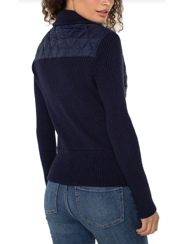 Liverpool Zip Front Sweater Jacket - Navy