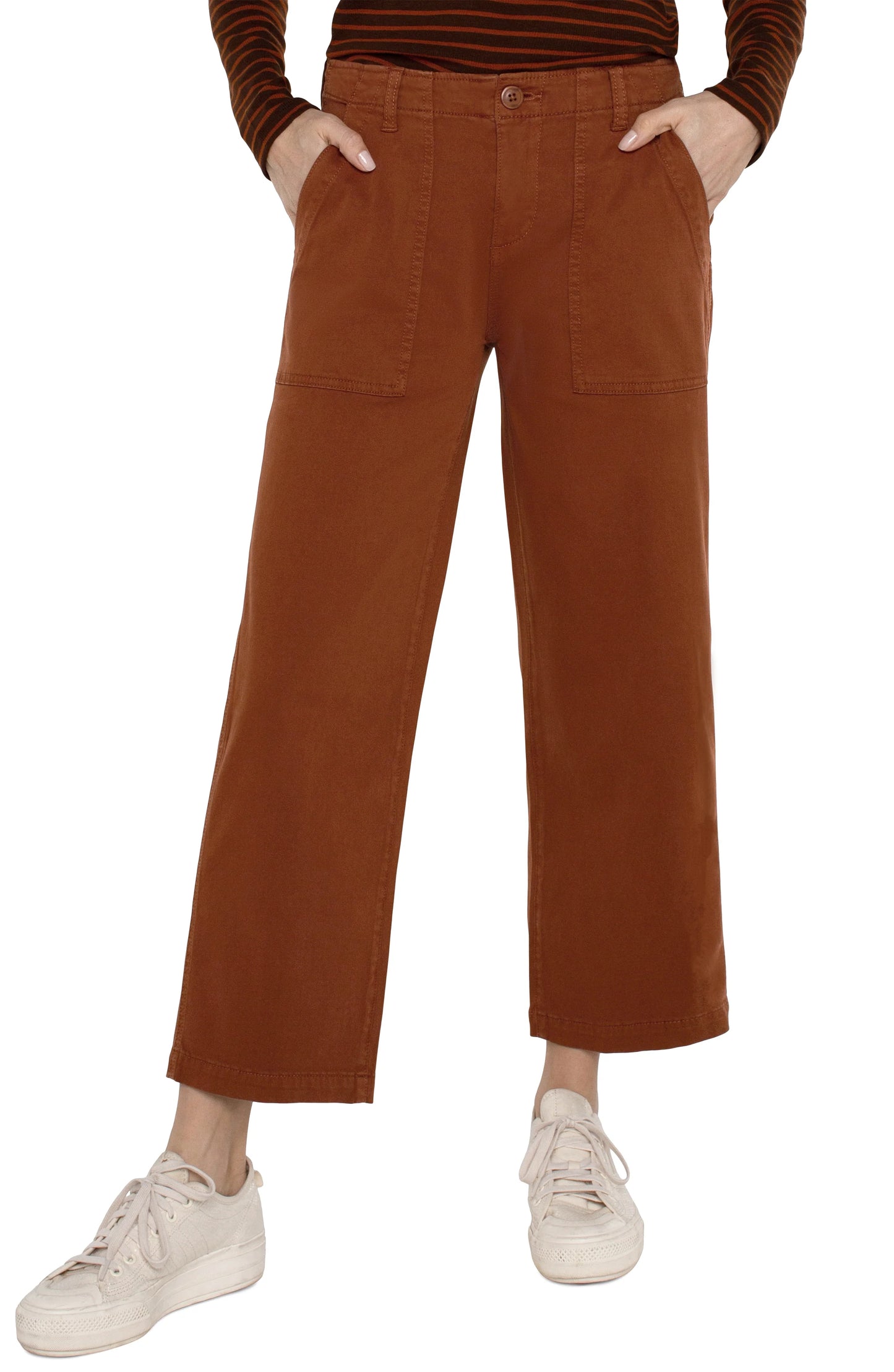 Liverpool Cargo Wide Leg Crop Burlywood