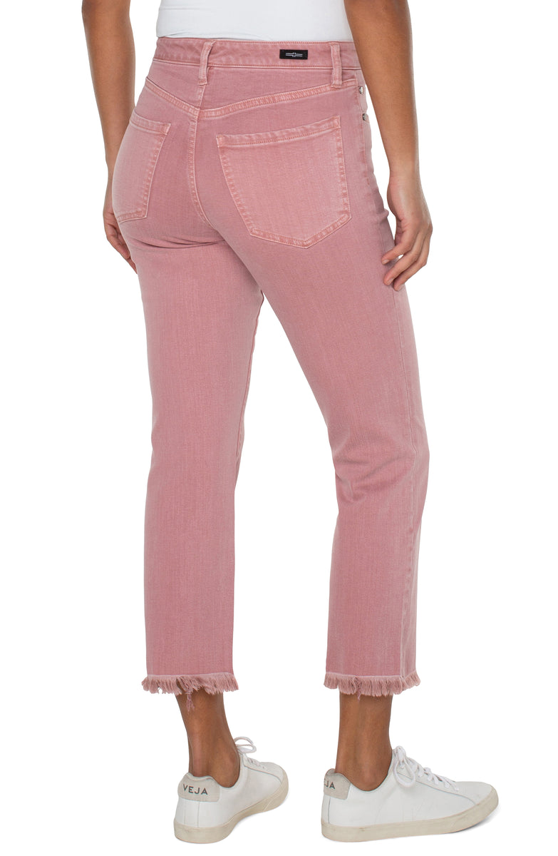 Liverpool Kennedy Crop Straight Fray-Antique Rose