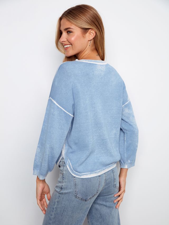 Charlie B 3/4 Sleeve Sweater - Bluebell