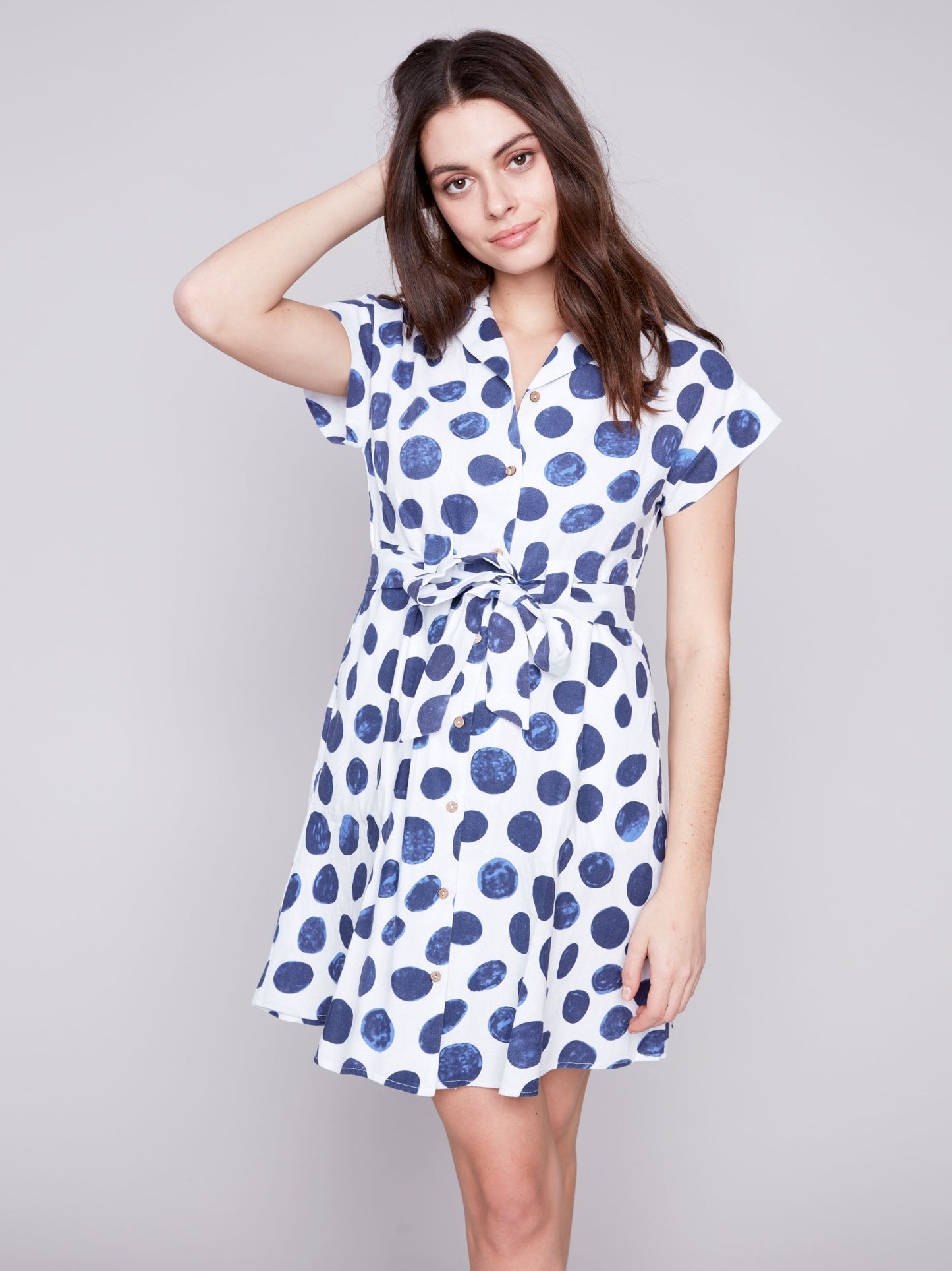 Charlie B Dress-Blue Dots