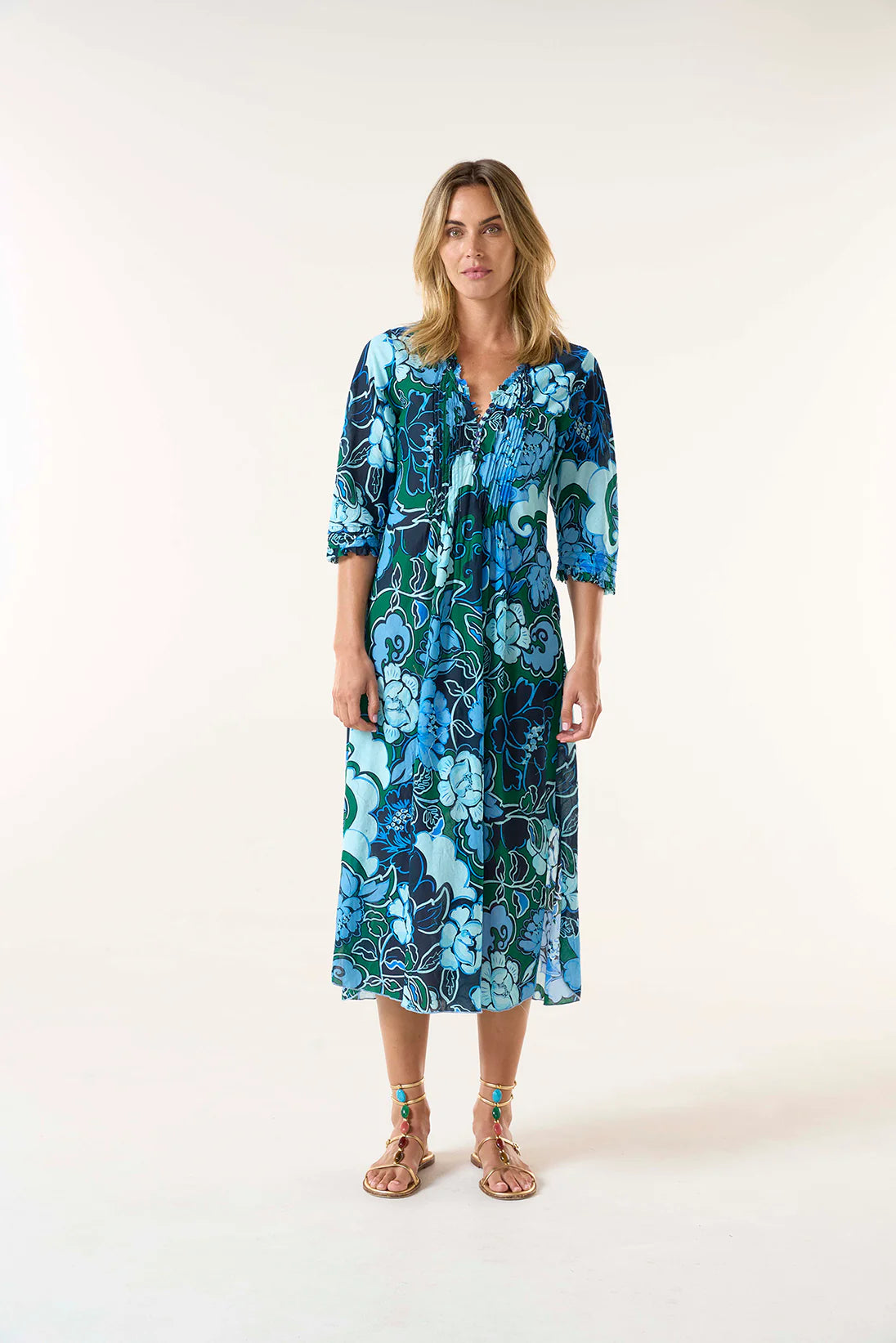 One Season Long Poppy Lefkada Dress Navy