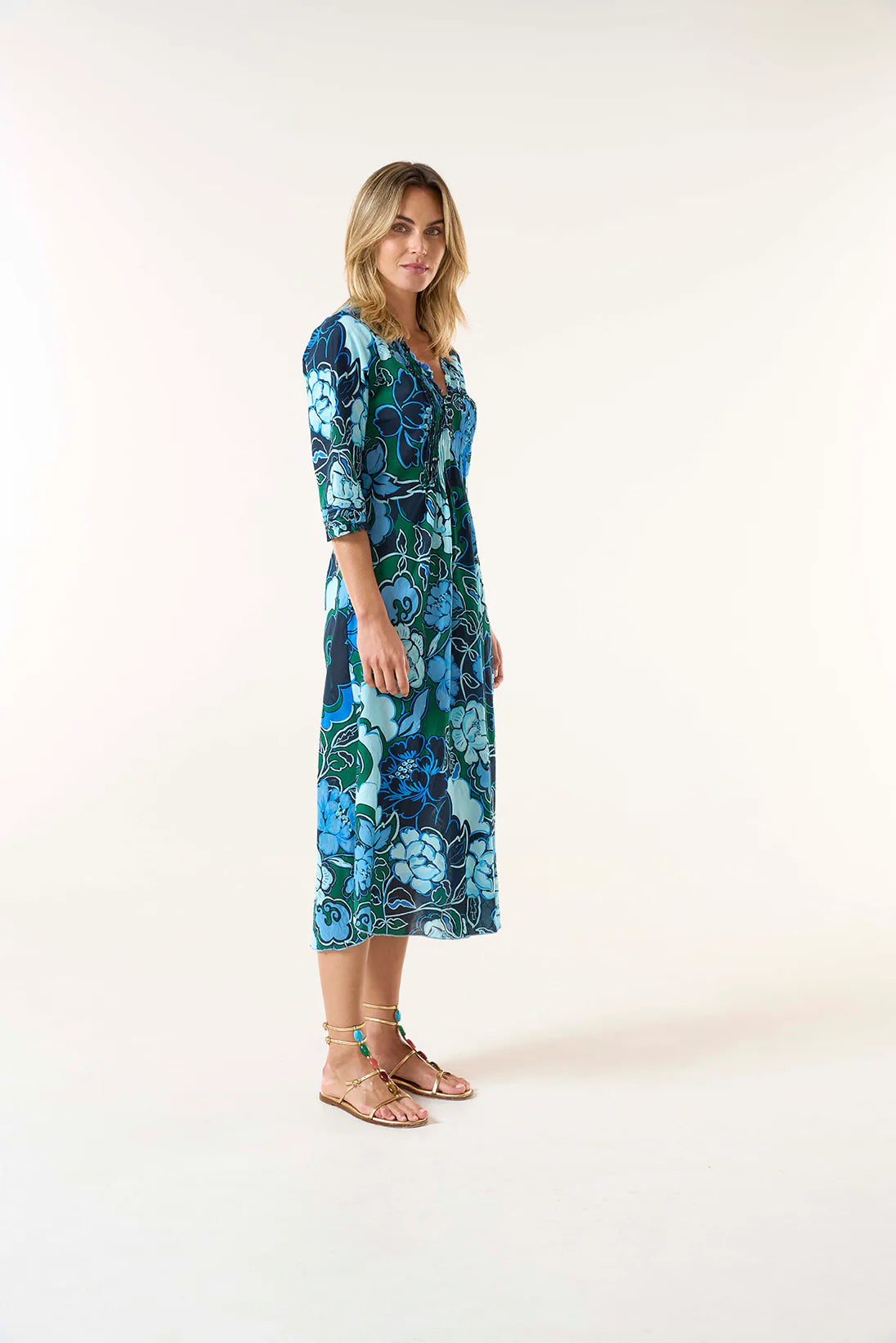 One Season Long Poppy Lefkada Dress Navy