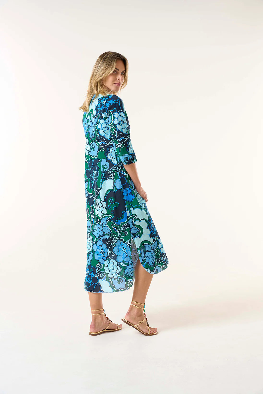 One Season Long Poppy Lefkada Dress Navy