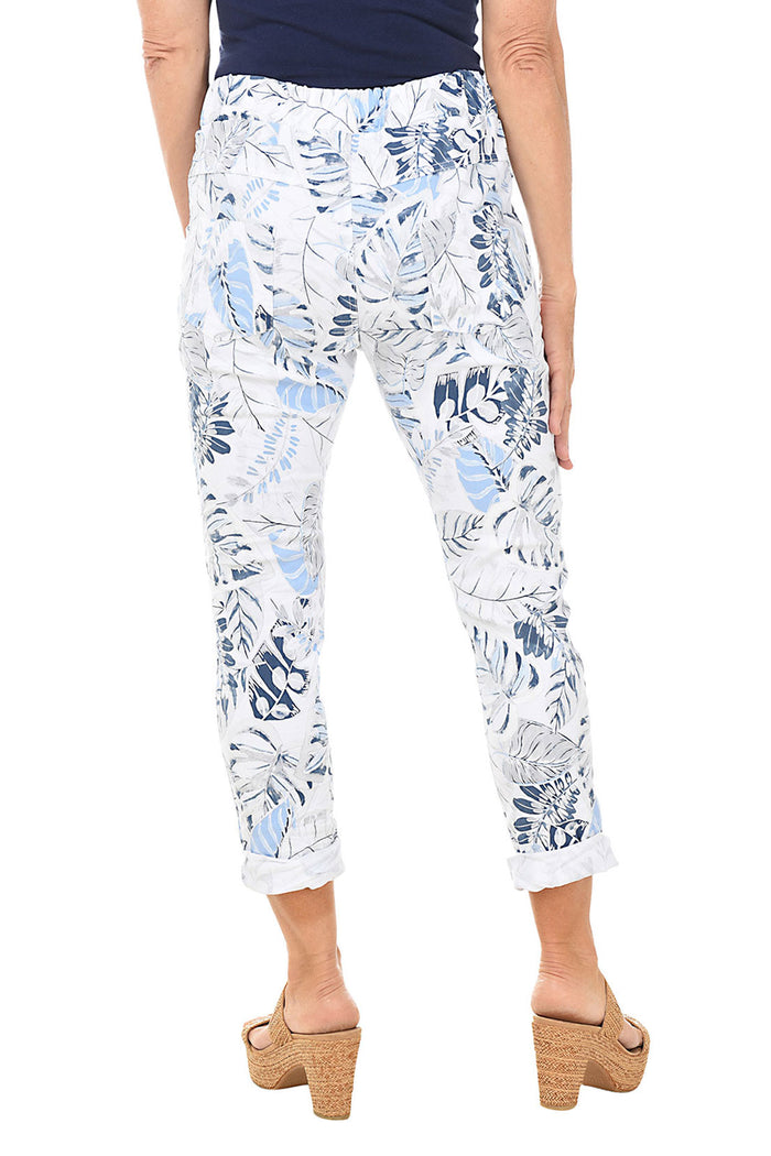 Look Mode Tropical Leaf Jegging-Blue