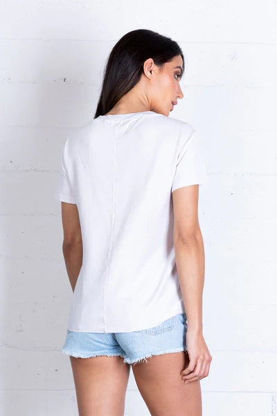 LAmade Winston Mitered Back Tee White
