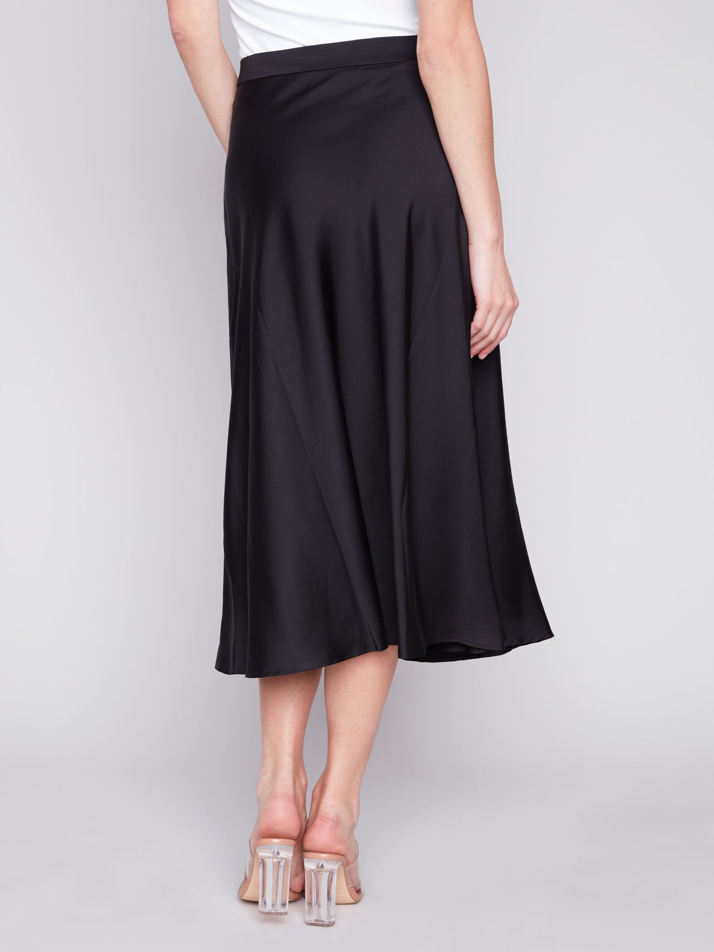 Charlie B Satin Skirt - Black