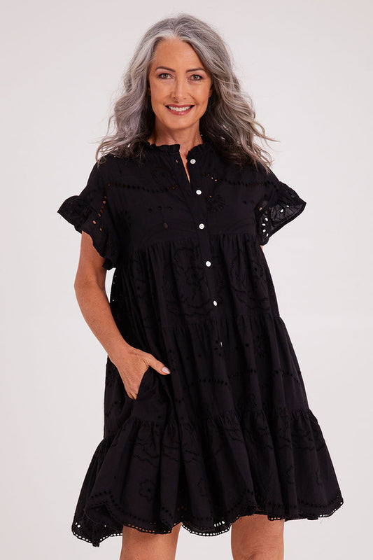 Rubyyaya Rose Dress - Black