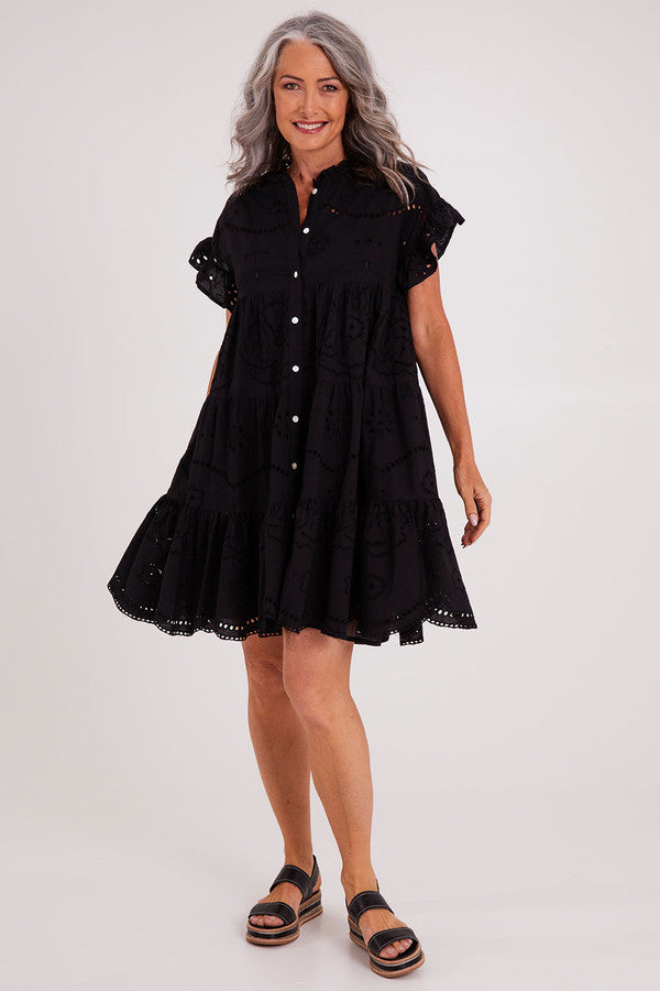 Rubyyaya Rose Dress - Black