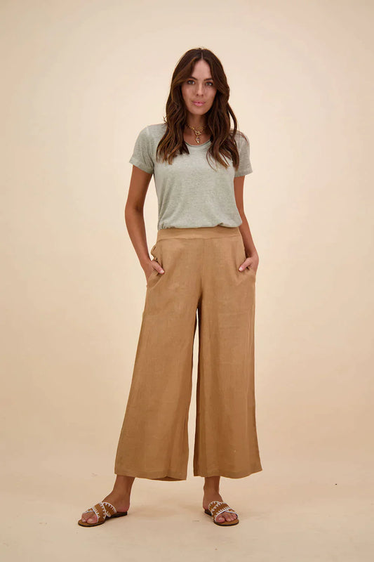 Rubyyaya Pula Linen Pant Fawn
