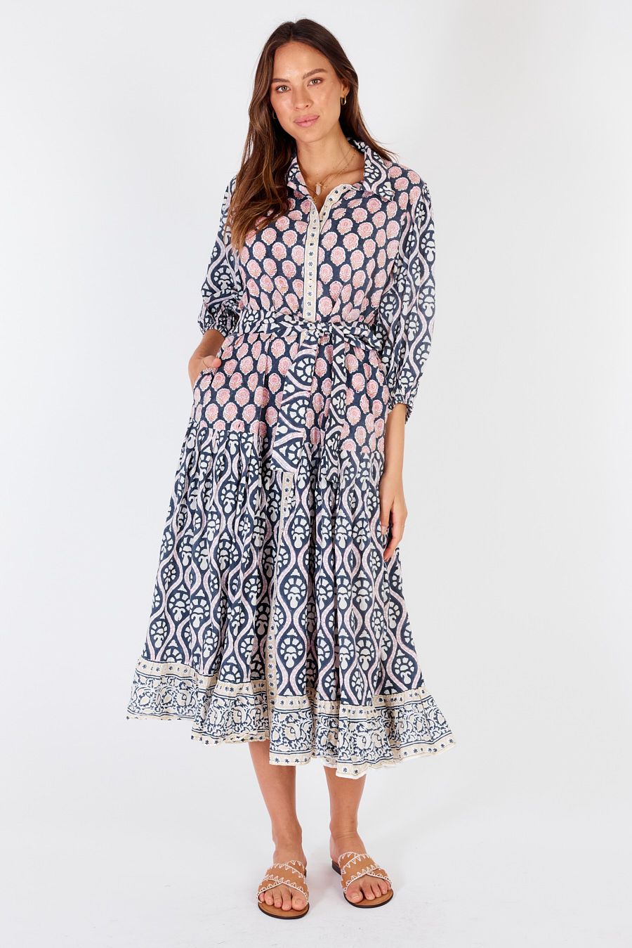 Rubyyaya Midi Dress- Navy