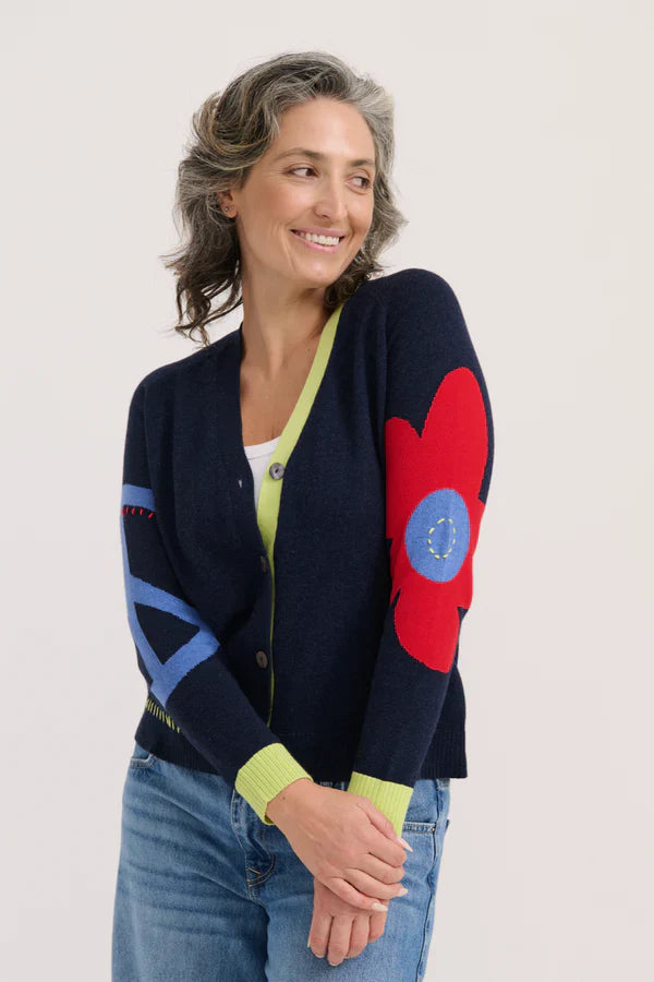 Zaket & Plover Peace Please Cardi - Dark Denim