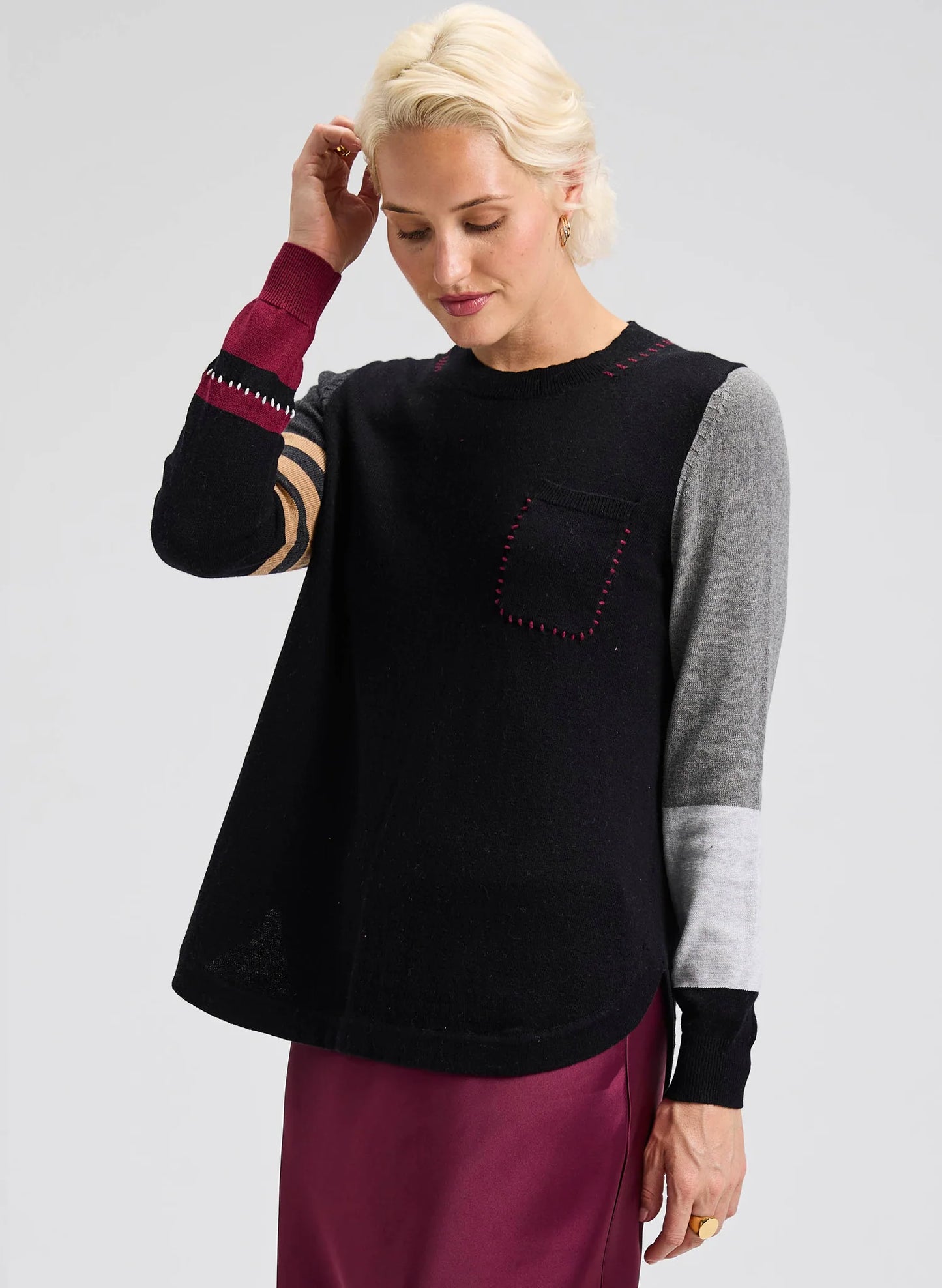 Zaket & Plover Spliced Sweater - Black