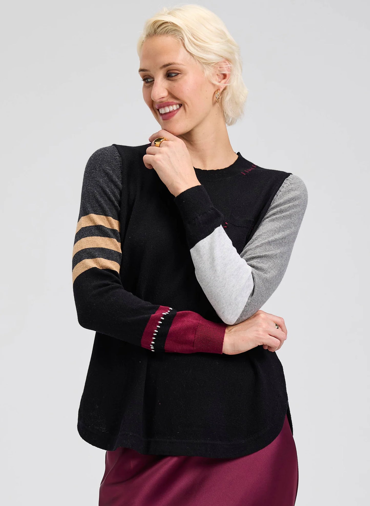 Zaket & Plover Spliced Sweater - Black