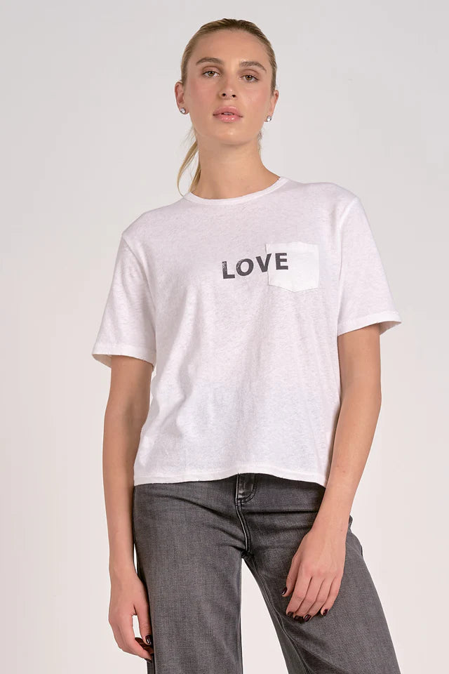 Elan Pocket Love Tee White