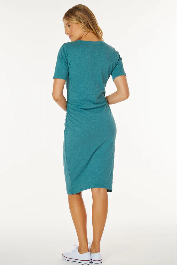 Mododoc S/S Gathered Sideseam Midi Dress