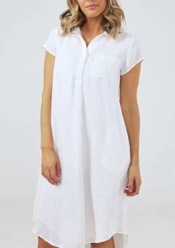 Holiday Ahoy Tunic Dress-White