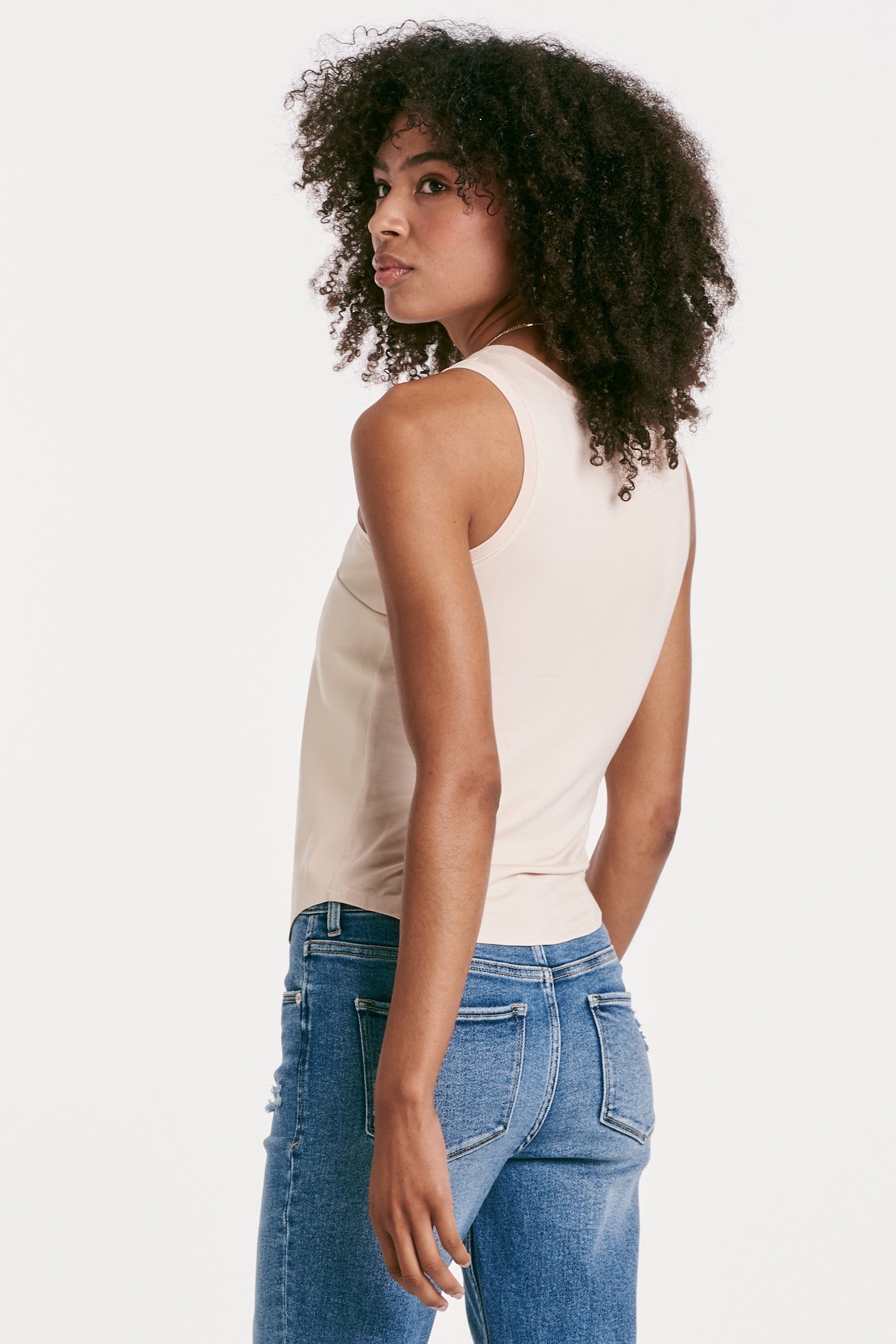 Another Love Carmela Vegan Leather Tank-Bone