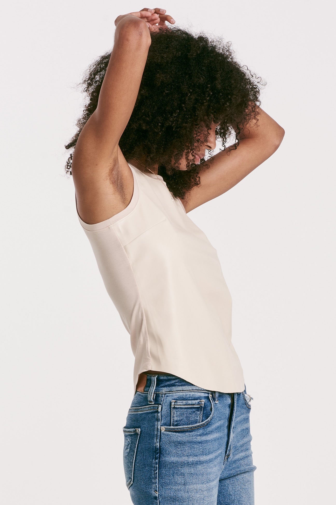 Another Love Carmela Vegan Leather Tank-Bone