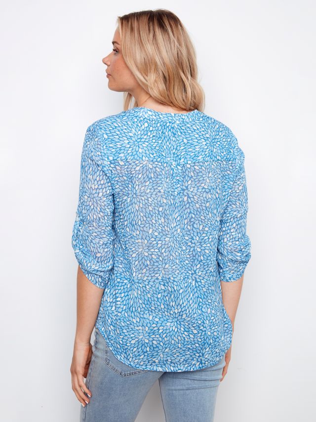 Charlie B Printed Gauze - Cascade