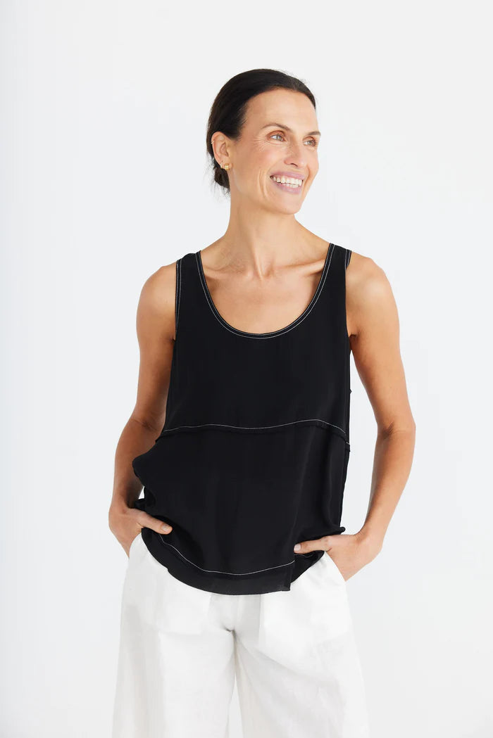 Brave + True Miles Away Top-Black