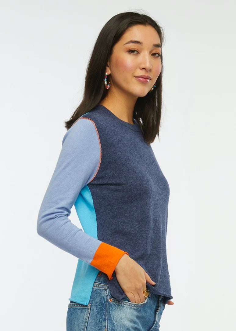Zaket & Plover Colour Block Sweater-Denim