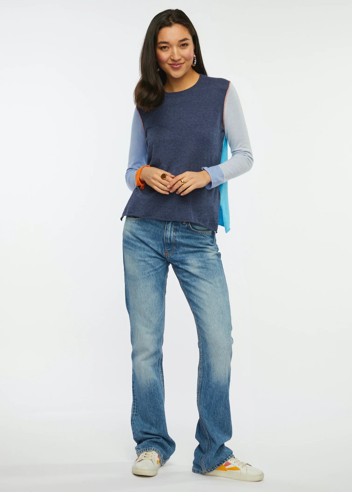 Zaket & Plover Colour Block Sweater-Denim