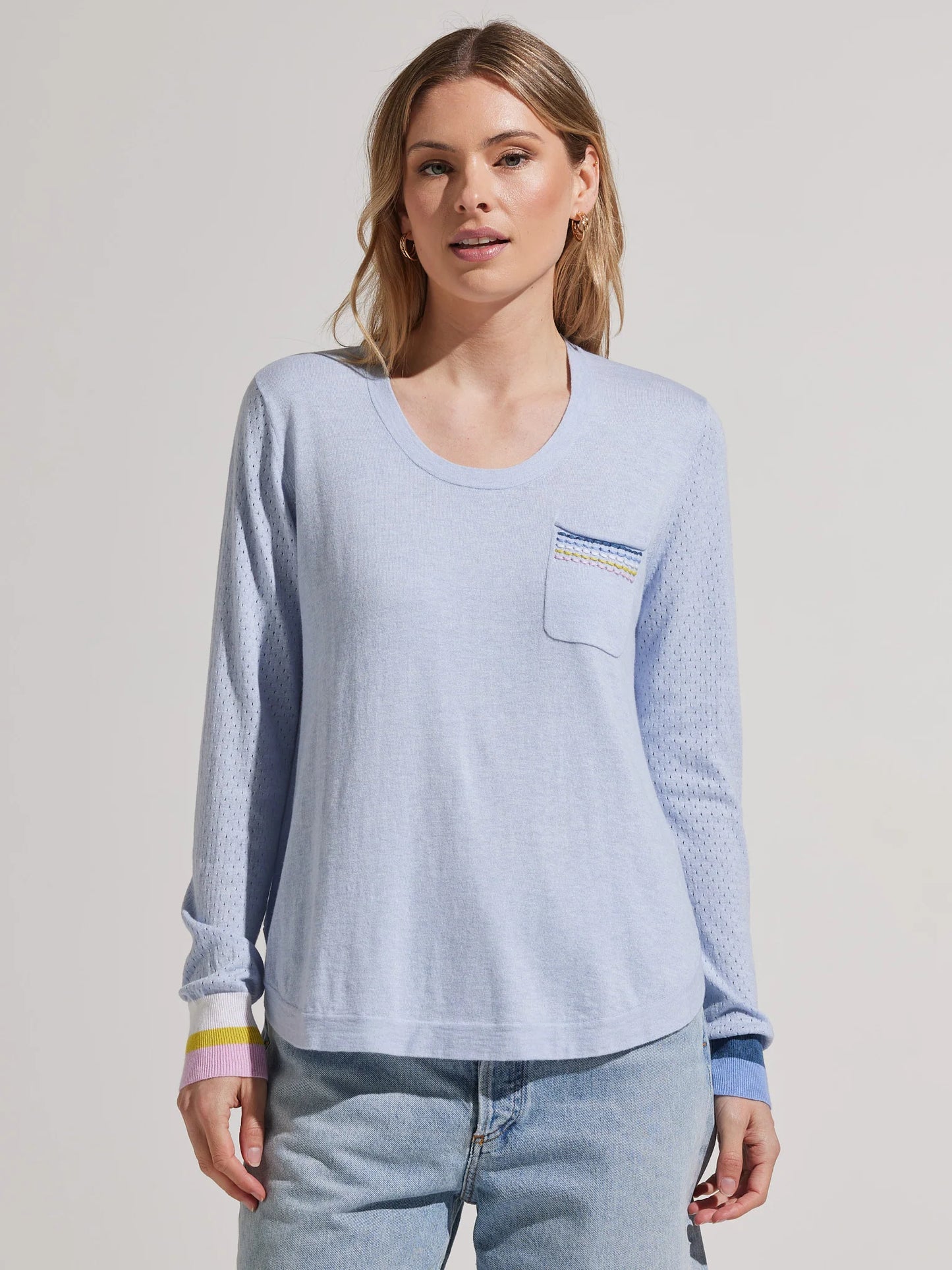 Zaket & Plover Pocket Detail Sweater Sky