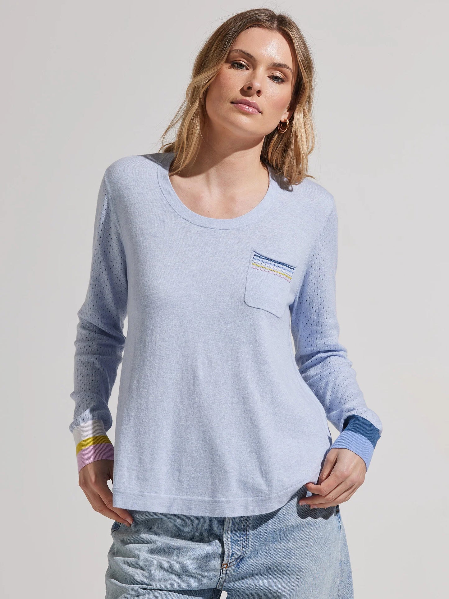 Zaket & Plover Pocket Detail Sweater Sky