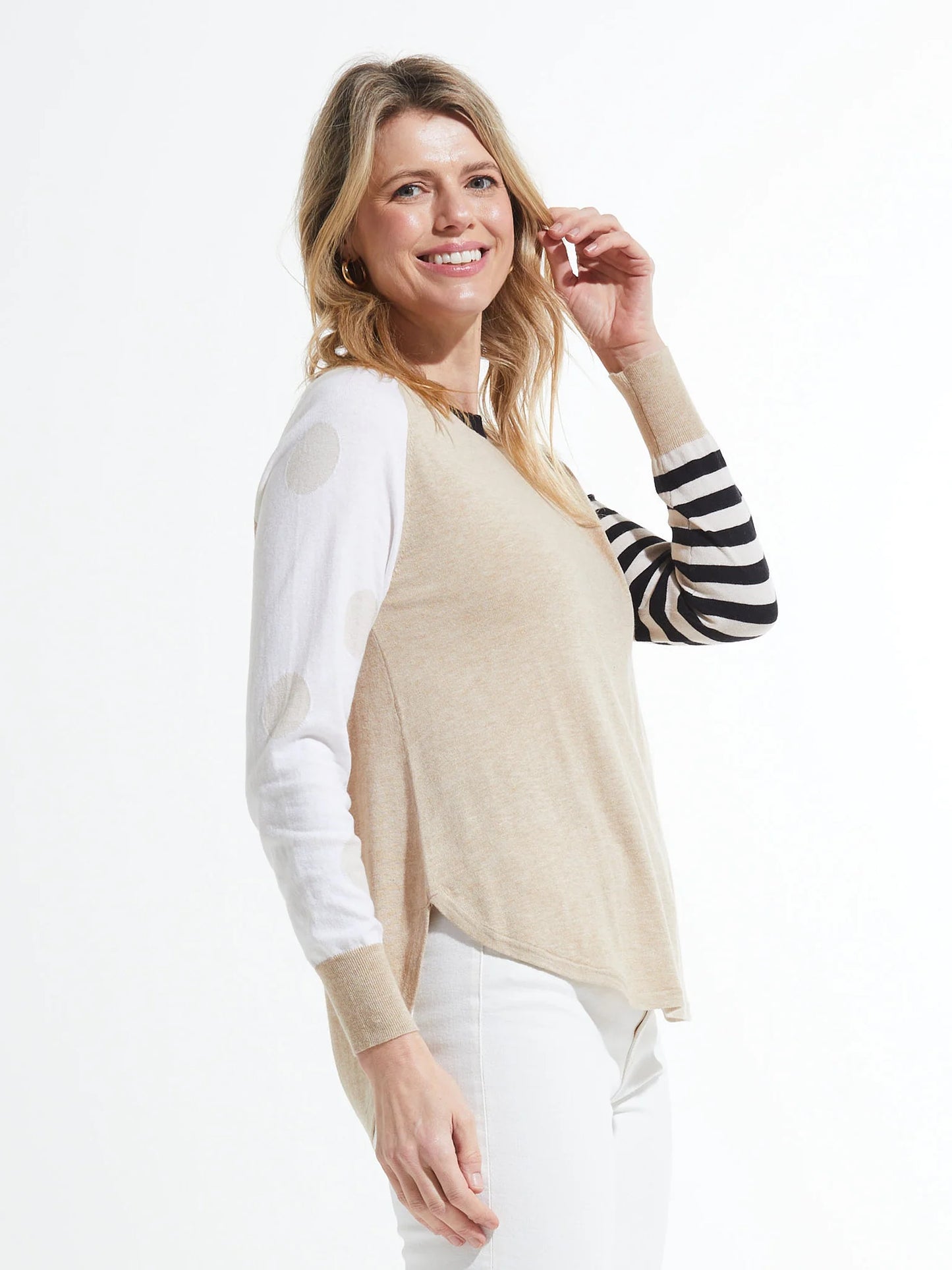 Zacket & Plover Spots + Stripes Sweater Crema ZP7414