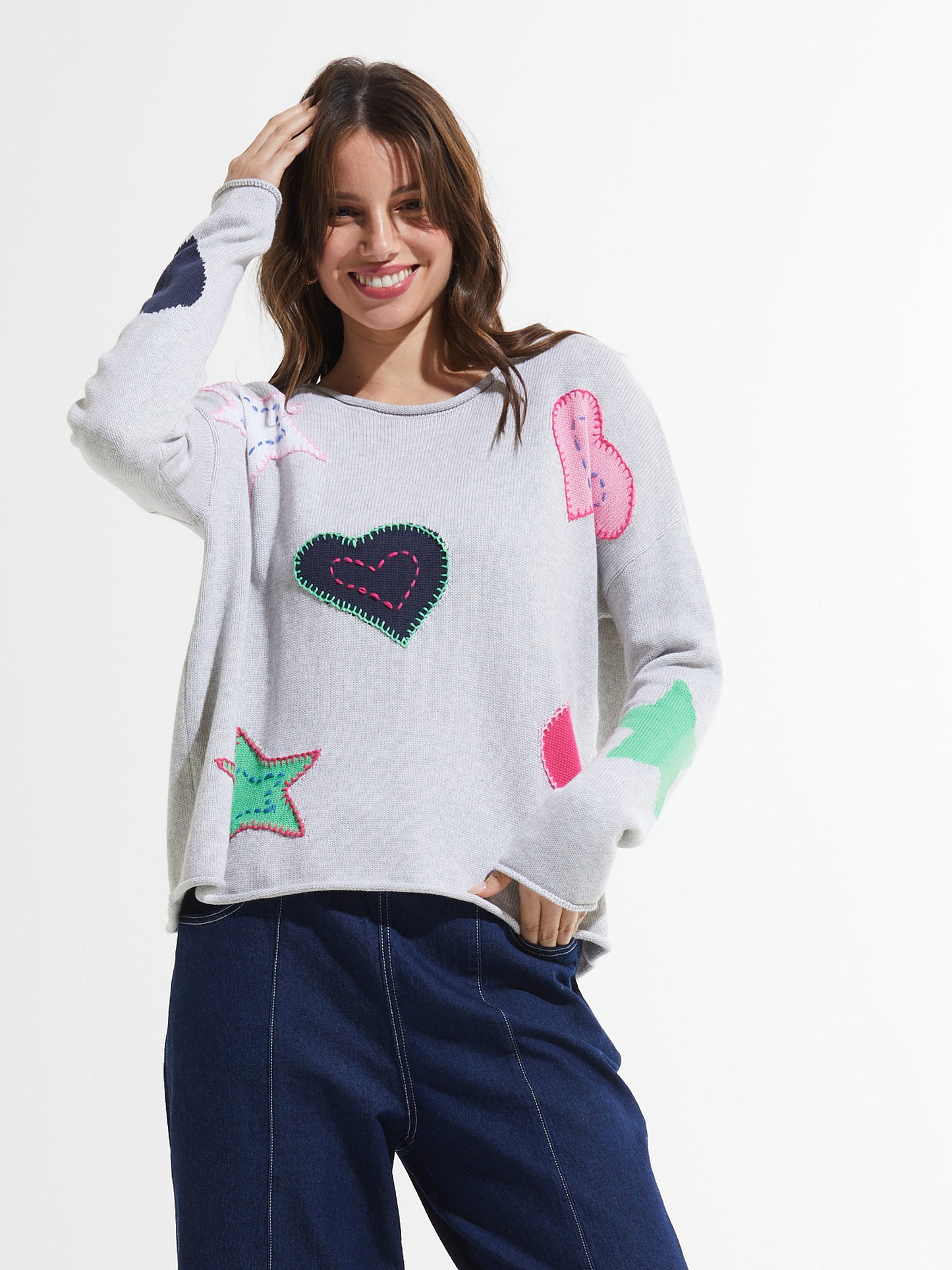 Zaket & Plover To The Moon Sweater Light Marl ZP7425U