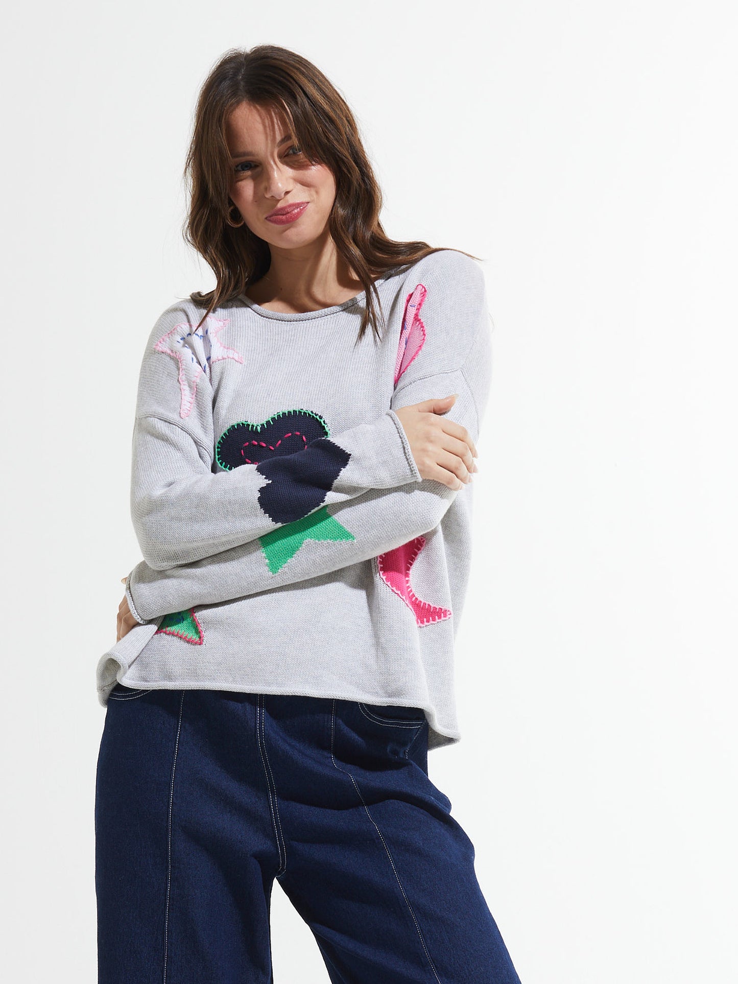 Zaket & Plover To The Moon Sweater Light Marl ZP7425U