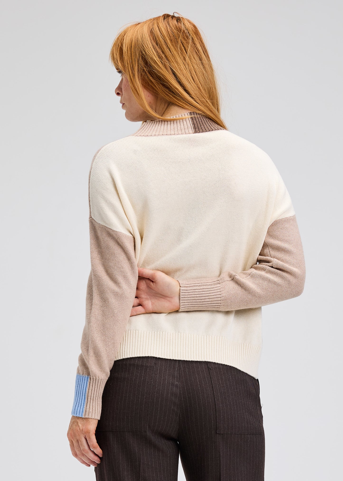 Zaket & Plover Color Block Trim Sweater Oat