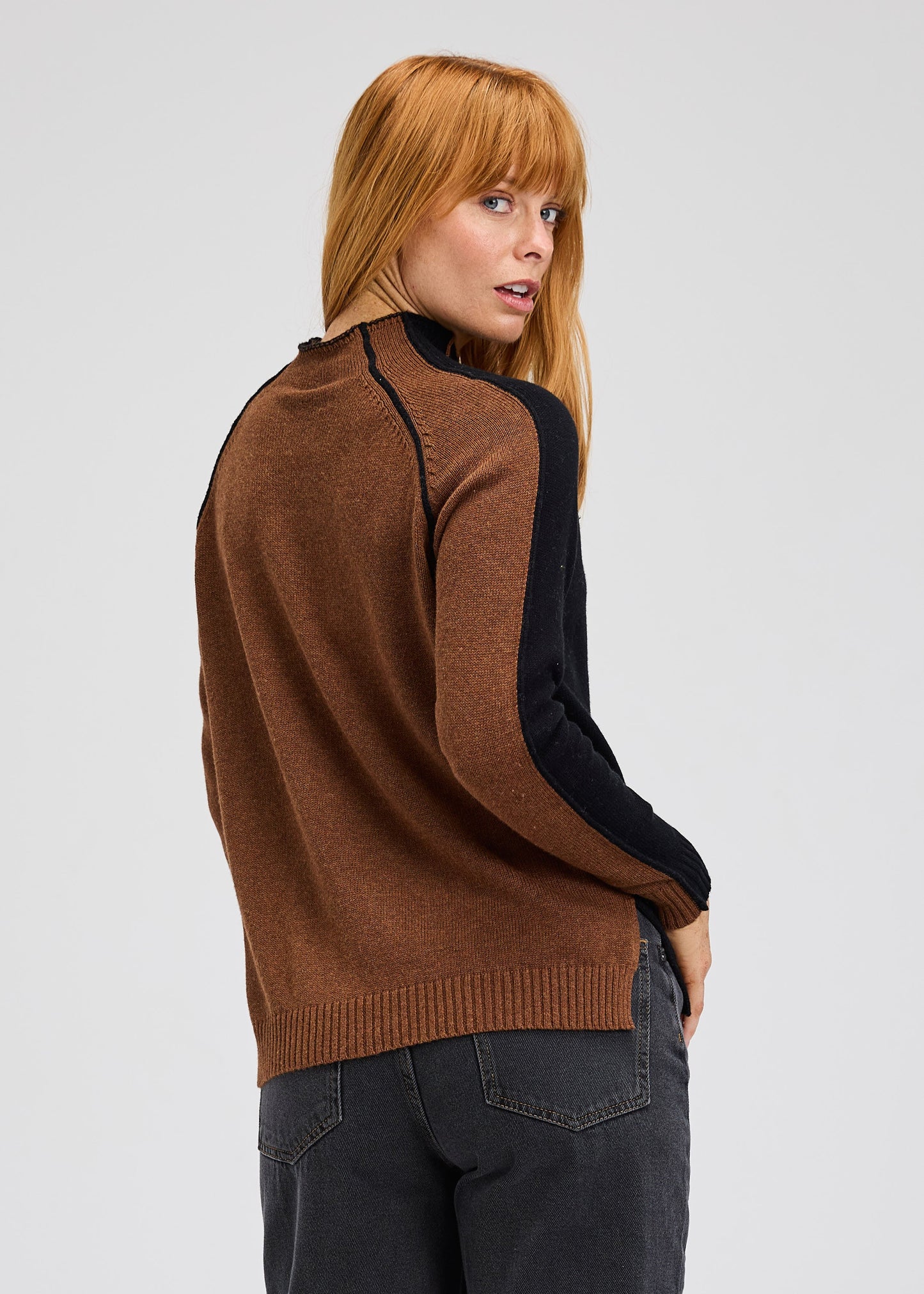 Zaket & Plover Reversible Block Funnel Sweater - Black