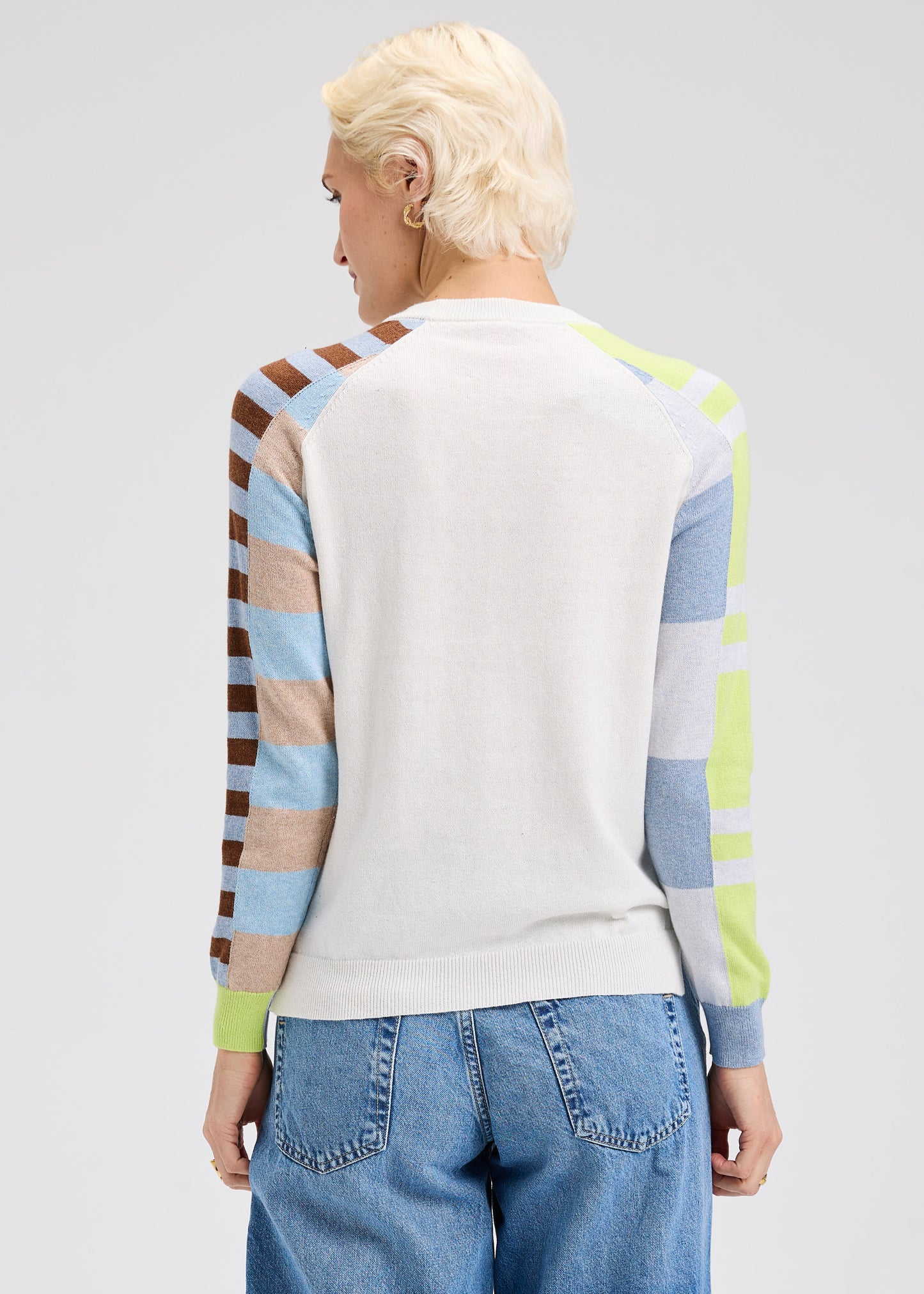 Zaket & Plover Color Block Sweater White Mix