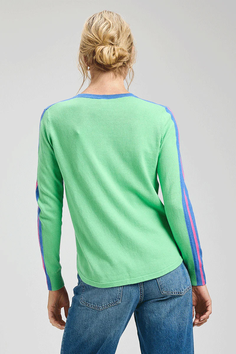 Zaket & Plover Rounded Bottom Vee Sweater - Chambray
