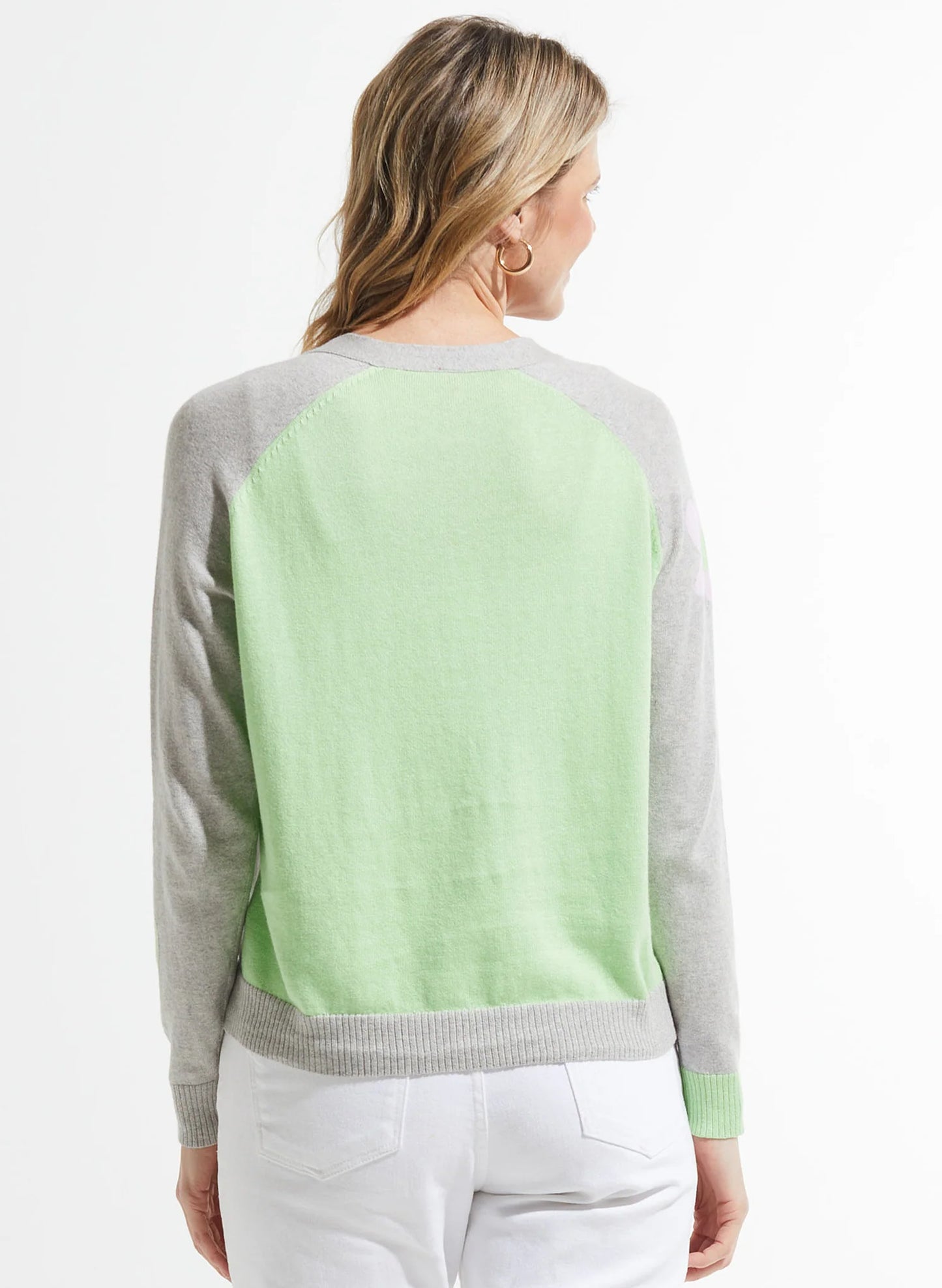 Zaket & Plover Flowers + Spots Cardigan Sweater Marl ZP7403