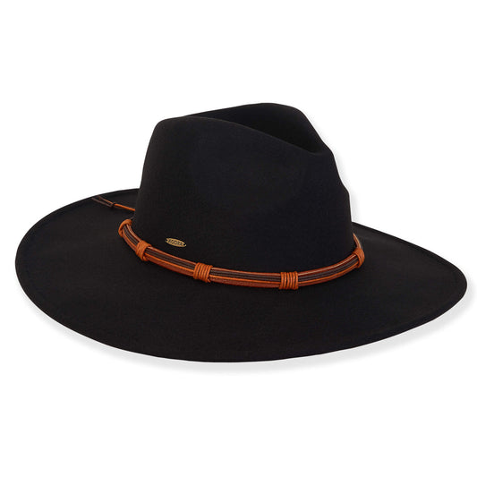 Charros Faux Felt Cowboy Hat Black