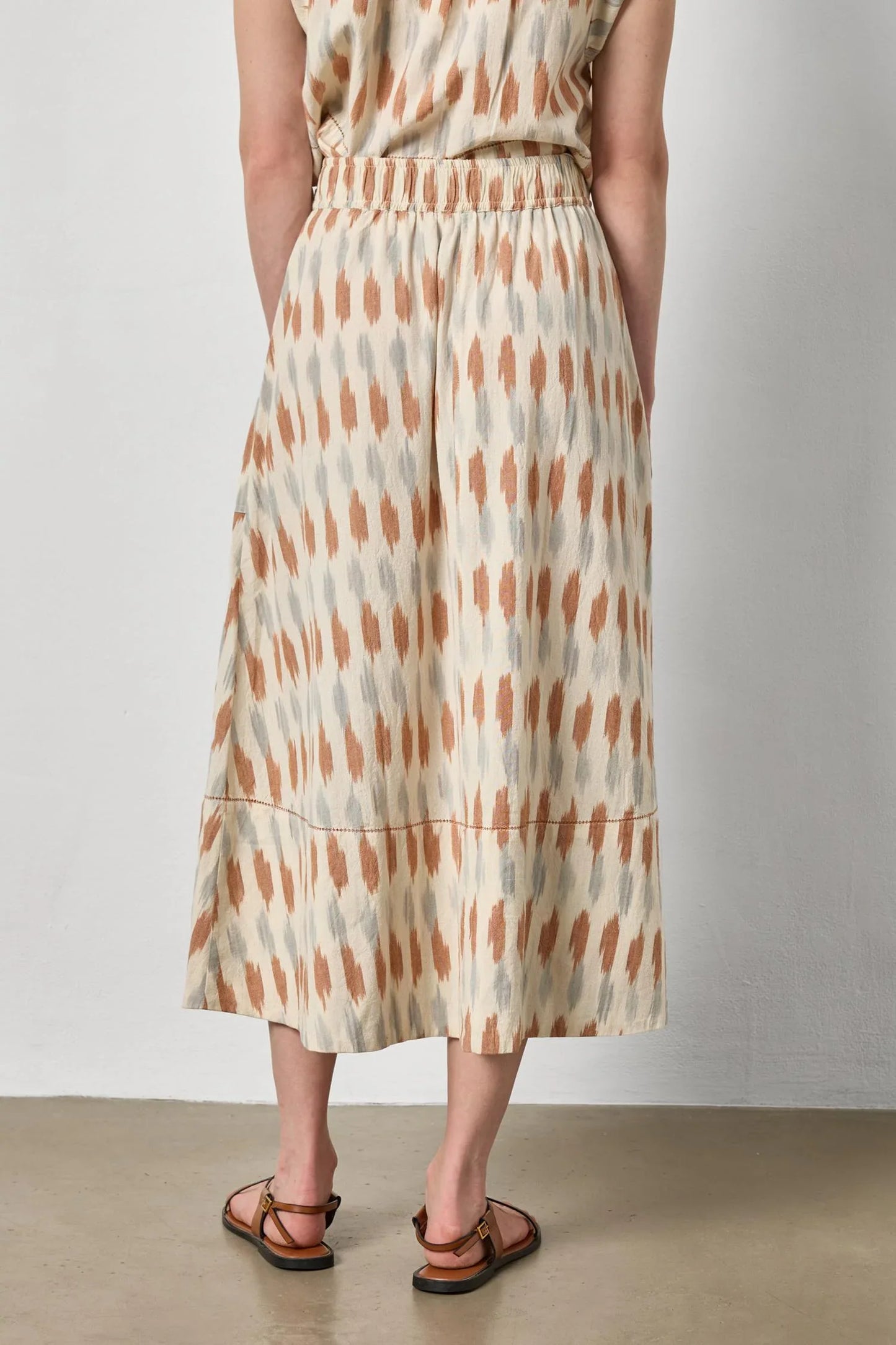 Lilla P Ikat Long Skirt Carob Ikat