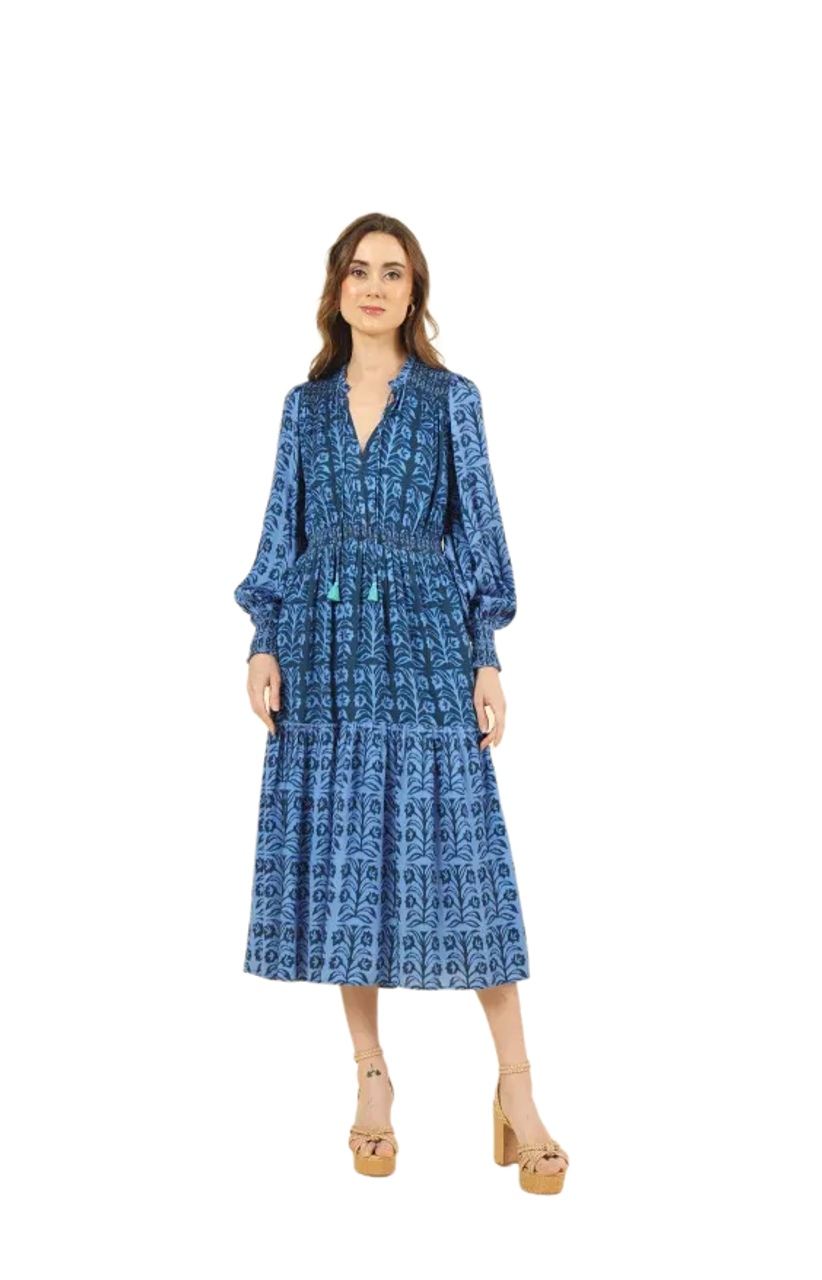 Omika Anouk Midi Dress - Leya Indigo