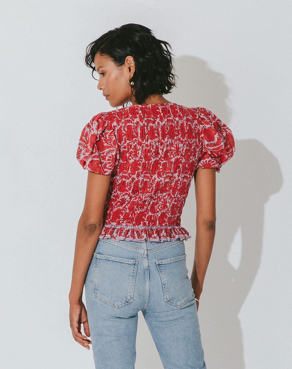 Cleobella Bella Top-Red Flora
