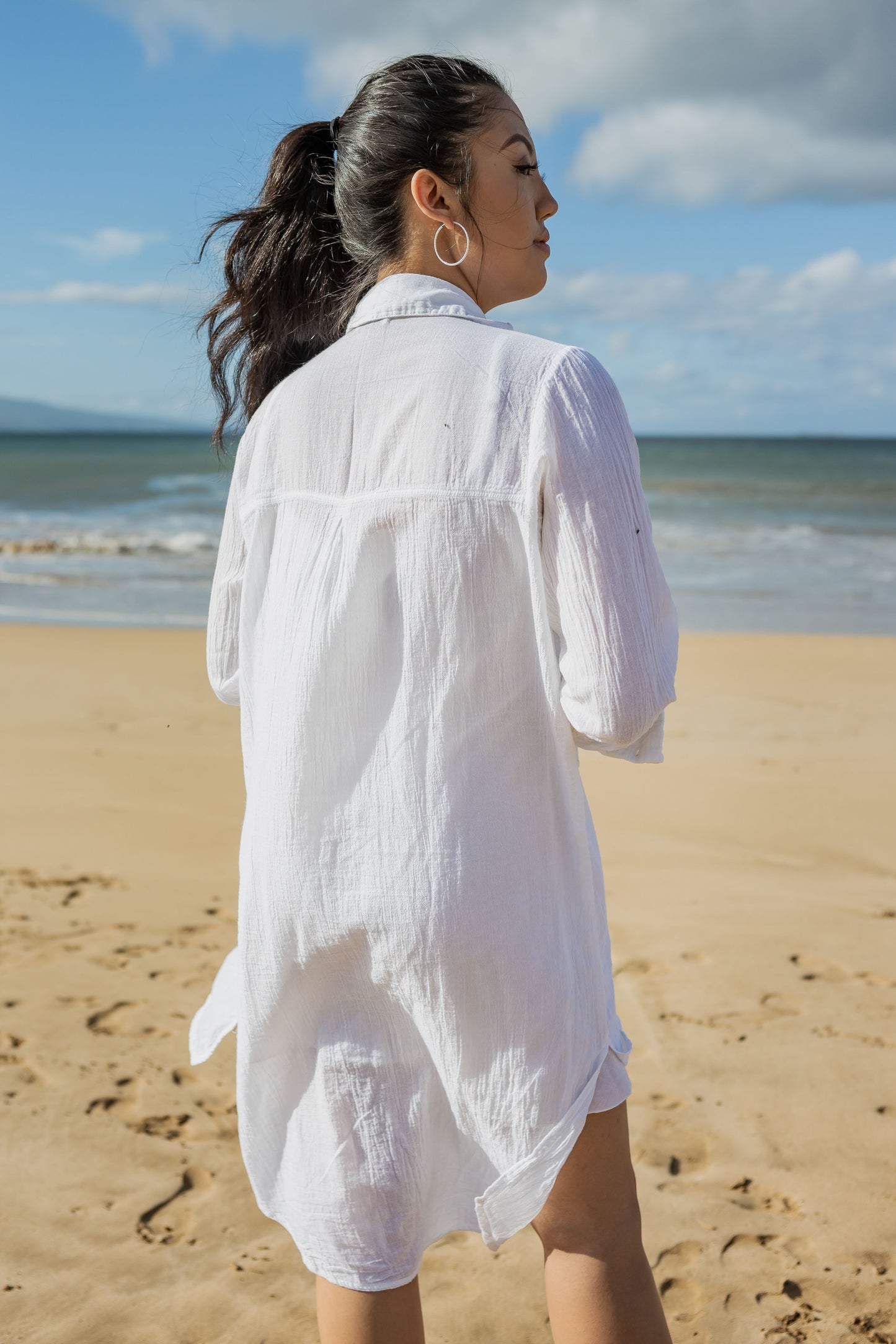 Siganka Butterfly Duster Dress-White