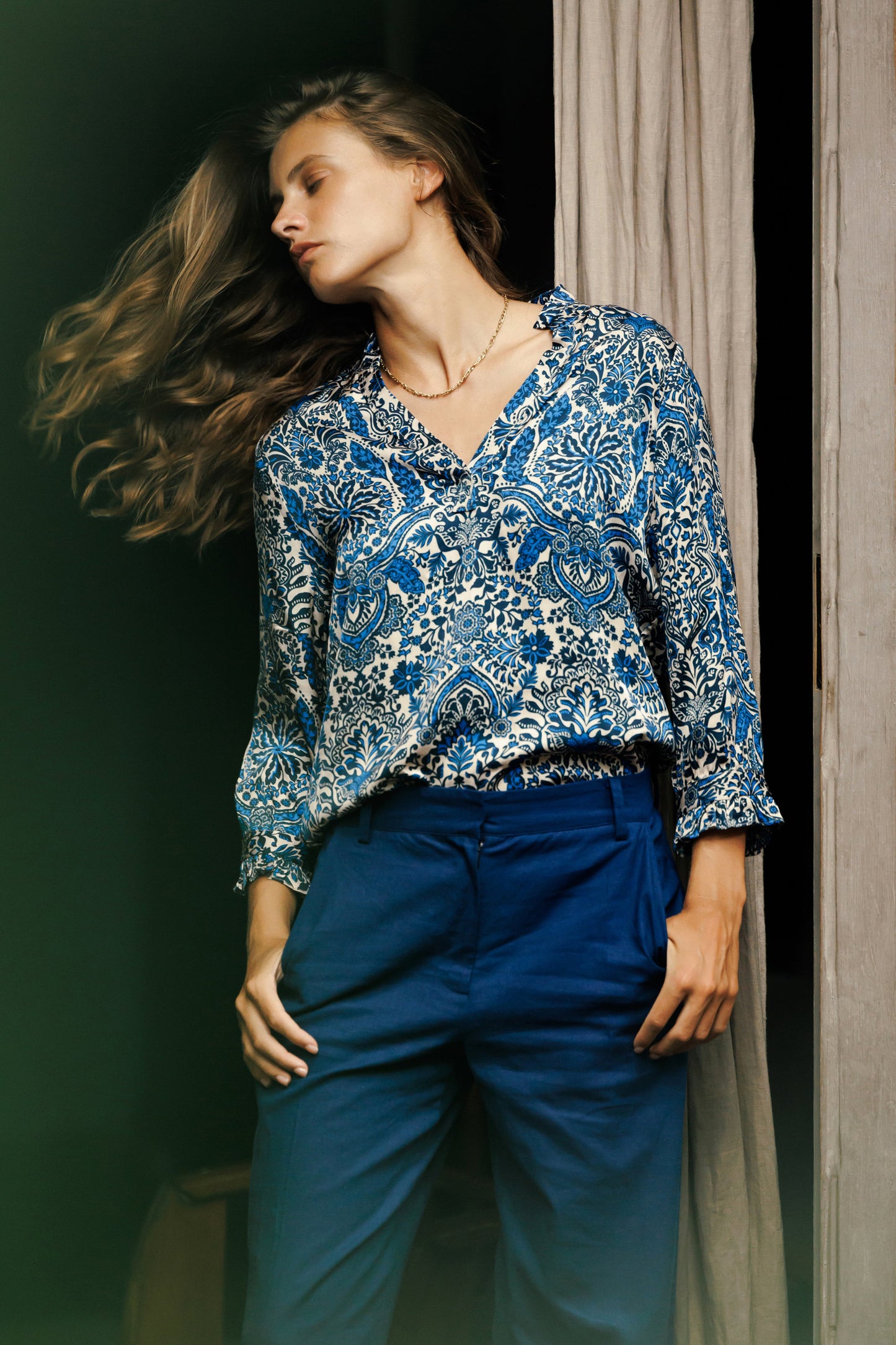 Caballero Sarah Coastal Damask Top