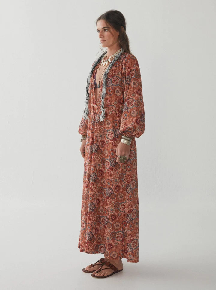 Maison HoteL Kaleidoscope Calista Dress-Rust Petunia