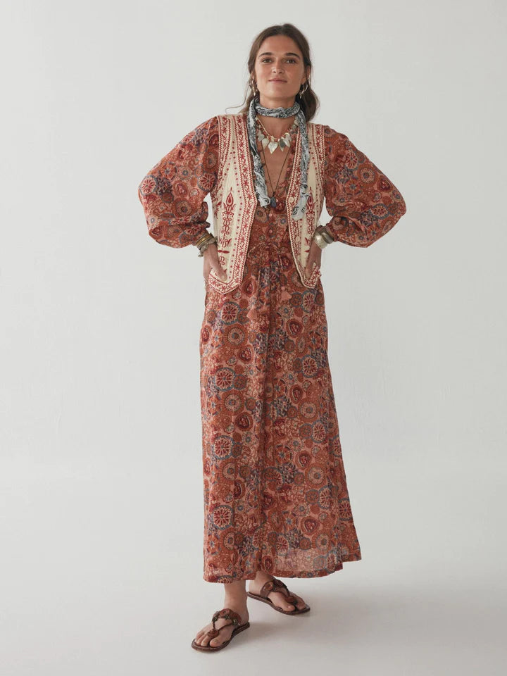 Maison HoteL Kaleidoscope Calista Dress-Rust Petunia