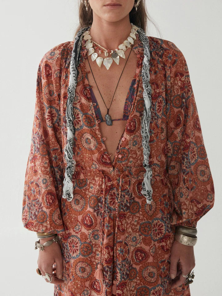 Maison HoteL Kaleidoscope Calista Dress-Rust Petunia