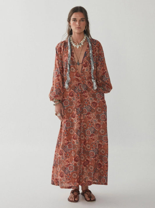 Maison Hotel Kaleidoscope Calista Dress-Rust Petunia