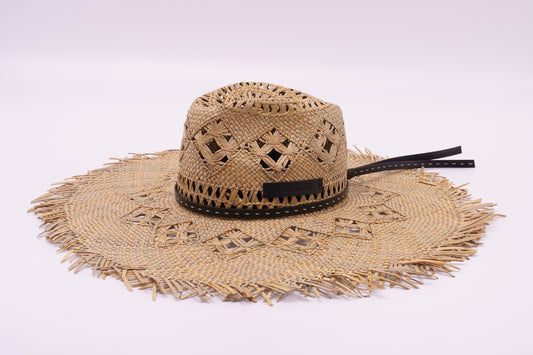 Catarzi Corsaro Straw Woven Fringe Hat