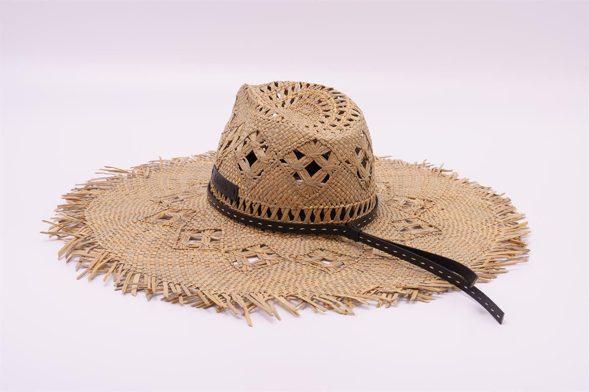 Catarzi Corsaro Straw Woven Fringe Hat