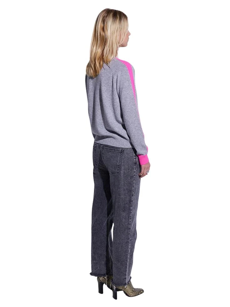 Colorush Alpenglow Contrast V Neck Whisper Pink
